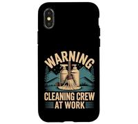 Warning Cleaning Crew At Work Custodio de Conserje - Carcasa para iPhone X/XS
