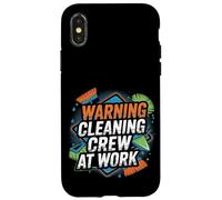 Warning Cleaning Crew At Work Custodio de conserje - Carcasa para iPhone X/XS