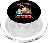 Warning Cleaning Crew At Work Custodio de Conserje - PopSockets PopGrip para MagSafe