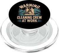 Warning Cleaning Crew At Work Custodio de Conserje - PopSockets PopGrip para MagSafe