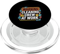 Warning Cleaning Crew At Work Custodio de conserje -- PopSockets PopGrip para MagSafe