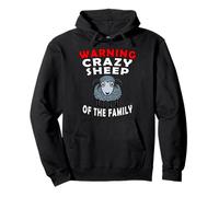Warning Crazy Sheep of The Family Oveja Divertida Agricultor Sudadera con Capucha