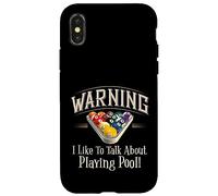 Warning I Like To Talk About Pool Playing Carcasa para iPhone X/XS