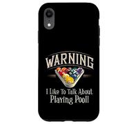 Warning I Like To Talk About Pool Playing Carcasa para iPhone XR