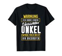 Warning ich Habe Einen verrückten tío Camiseta gráfica económica, Hombre, Negro, L