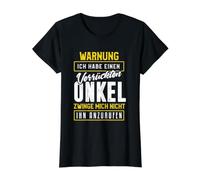 Warning ich Habe Einen verrückten tío Camiseta gráfica económica, Mujer, Negro, L