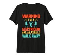 Warning I'm A Electrician Electrical Job Titles Camiseta Premium