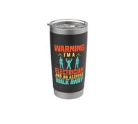 Warning I'm A Electrician Electrical Job Titles Vaso térmico de acero inoxidable de doble pared