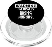 Warning: I'm Really Really Really Hungry Funny Food Dad Joke PopSockets PopGrip para MagSafe
