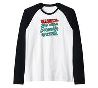 Warning May Contain Excessive Eye-Rolls Funny Sarcastic Camiseta Manga Raglan