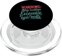 Warning May Contain Excessive Eye-Rolls Funny Sarcastic PopSockets PopGrip para MagSafe