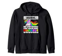 Warning May Spontaneously Start Talking About Unicorns Gift Sudadera con Capucha