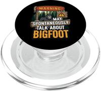 Warning May Spontaneously Talk About Bigfoot Funny Sasquatch PopSockets PopGrip para MagSafe