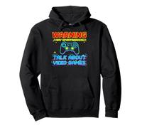Warning May Spontaneously Talk About Video Games Gamers Sudadera con Capucha