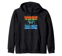 Warning May Spontaneously Talk About Video Games Gamers Sudadera con Capucha
