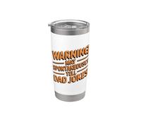 Warning May Spontaneously Tell Dad Jokes Vaso térmico de acero inoxidable de doble pared