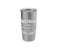 Warning May Spontaneously Tell Dad Jokes Vaso térmico de acero inoxidable de doble pared