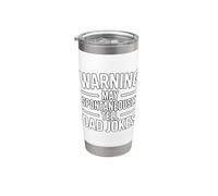 Warning May Spontaneously Tell Dad Jokes Vaso térmico de acero inoxidable de doble pared