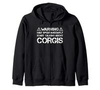 Warning May Start Talking About Pembroke Welsh Corgis Sudadera con Capucha