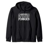 Warning May Start Talking About Yorkies Yorkshire Terriers Sudadera con Capucha