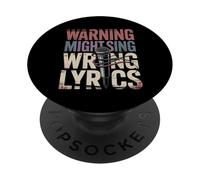 Warning Might Sing Wrong Lyrics Cantante de música |- PopSockets PopGrip Adhesivo