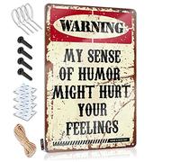 Warning My Sense Of Humor Might Hurt Your Feelings! Póster vintage decorativo Decaor | Regalos sureños arte colgante para días de sala de estar (30 x 40 cm)