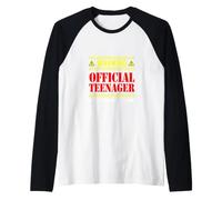Warning Official Adolescentes May Contain Attitude 13th Birthday Camiseta Manga Raglan