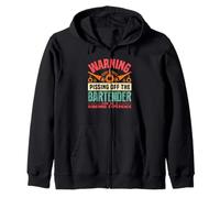 Warning Pissing Off The Bartender Funny Bartending Sudadera con Capucha