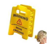 Warning Sign Hair Barrette, Acrylic Funny Clip, 3 Inches Strong Hold Claw Clips with Secure Grip, Barrette with, Hair Styling Accessory Unique Design, Fashion Hairs Clip for Women