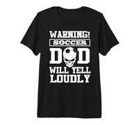 Warning Soccer Football Dad Skull Player Sport Fathers Day Camiseta Premium