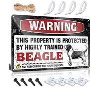 Warning This Property Is Protected By A Highly Trained Beagle - Reloj de ilusión óptica - Pósteres para inauguración de la casa, decoración de pared colgante (20 x 30 cm)