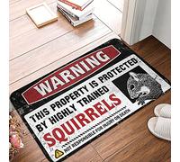 Warning This Property Is Protected By A Highly Trained Squirrel - Felpudo de cocina lavable para el hogar (50 x 80 cm)