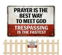 Warning Trespassing Sign, Metal Security Plate, Signage Private Property, Decorative Fence Board Sturdy Display for Outdoor Home Bathroom Dorm Hotel Apartment Office Business Use Kit System