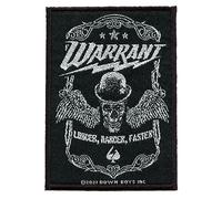Warrant - Parche Diseño Estándar Louder Harder Faster (Talla Única) (Negro, Blanco)