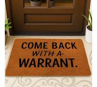 Warrant - Tapete para puerta, humorístico y contemporáneo con texto en inglés "Come Back", color naranja, antideslizante, para el suelo, entrada, porche, baño, oficina, 73 x 43 cm
