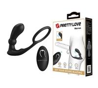 Warren Plug Anal y Anillo para el Pene con Vibración y Pulsación a Control Remoto de Prettylove