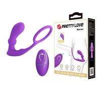 Warren Plug Anal y Anillo para el Pene con Vibración y Pulsación a Control Remoto de Prettylove