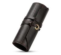 warreplica Bolsa enrollable de cuero de grano completo con 10 ranuras, bolsa organizadora portátil para carpintería, cincel, llave inglesa, funda de almacenamiento de taller resistente, regalo para