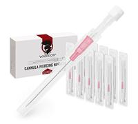 WARRIOR Cánula estéril desechable Agujas para perforar la nariz del oído Piercing para el cuerpo Accesorio de tatuaje profesional (10 piezas/caja, rosa 20G)