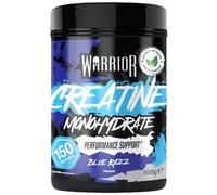 Warrior Creatina Monohidrato Polvo 500 g, Vegana - Frambuesa Azul | 3 g por porción, 150 porciones, micronizada, buen sabor, testada en laboratorio, para fuerza y masa muscular