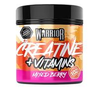 Warrior Creatina + Multivitamínico Polvo 360 g - Frutos del Bosque | 80 porciones, con vitaminas A, C, D, E y complejo B, magnesio, hierro y zinc, hombres y mujeres, a diario
