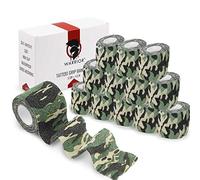 WARRIOR Gasa autoadhesiva para agarre de tatuajes en rollo, 4,5 m x 5 cm, paquete de 12 (paquete de 12, militar)