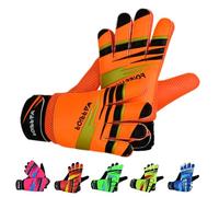 warrior gears Guantes de Portero para niños, Guantes de fútbol para niños, con Doble protección para la muñeca. - Naranja, Talla 2 - para niños de 4 a 5 años