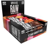 Warrior Raw Protein Flapjacks - 12 barras x 75g cada una - Embalado con 20g de proteína - Bajo en azúcar, alto en fibra (caja variada)
