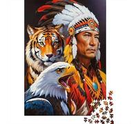 Warrior Rompecabezas para Adultos Tiger & Eagle 1000 Piezas de Papel Reciclado para Adultos Educativo y Desafiante Idea de Regalo 38x26cm/1000pcs