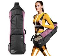 WARRIOR2 - Bolsa de Transporte para Esterilla de Yoga de 1/2 Pulgada de Grosor, Bolsa de Gimnasio con Soporte para Esterilla de Yoga, Bolsillos Grandes, Soportes para Botellas de Agua, Mochila para
