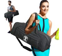 WARRIOR2 - Bolsa para Esterilla de Yoga, Bolsa de Gimnasio de 8 Bolsillos para Esterilla de 1/2 Pulgada de Grosor y Bloques de Yoga, Correas Desmontables, Bolsa de Gimnasio Grande con Soporte para