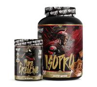 Warriors | Proteina Isolate 1,8kg + CREATINA 300GR | proteina en polvo para el uso en Fitness | 84% de proteina isolada | Monohidrato en Polvo | 200 MESH (1,8 Kilos, Fresa)