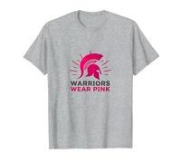 Warriors Wear Pink: Spartan Helmet Breast Cancer Awareness, Camiseta, Hombre, Gris Jaspeado, 3XL