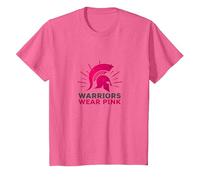 Warriors Wear Pink: Spartan Helmet Breast Cancer Awareness, Camiseta, Niños, Rosa Jaspeado, 12 años